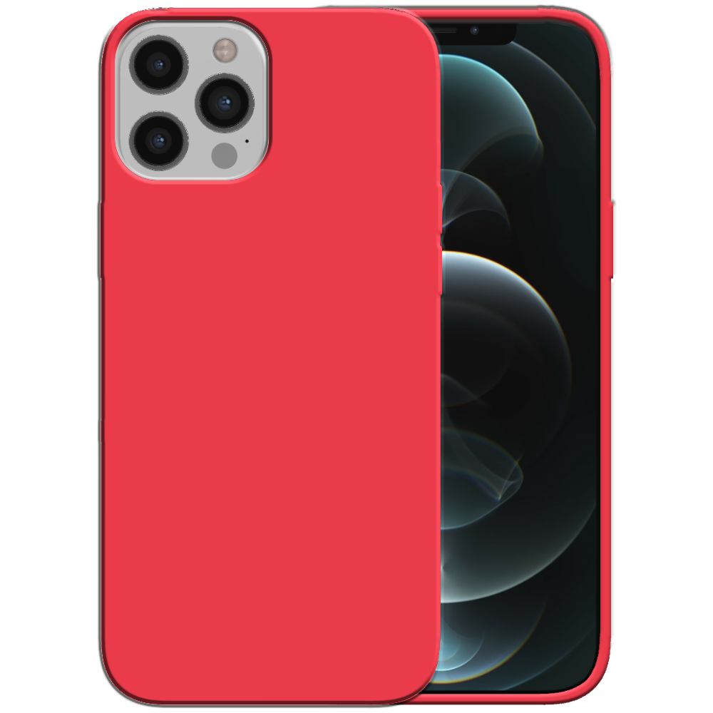 Siliconen hoesje voor iPhone 12 Pro Max
case met zachte binnenkant - Rood