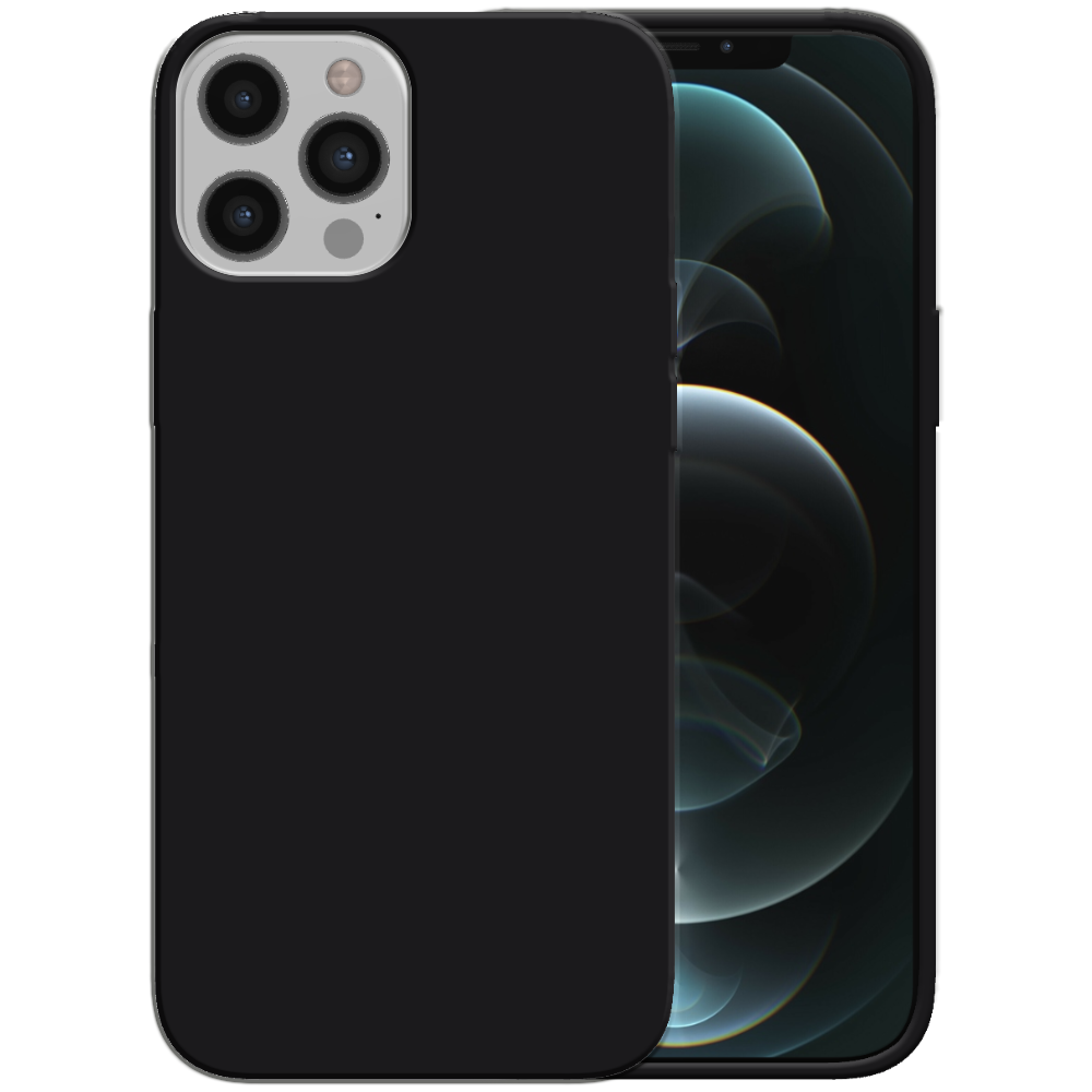 Siliconen hoesje voor iPhone 12 Pro Max
case met zachte binnenkant - Zwart