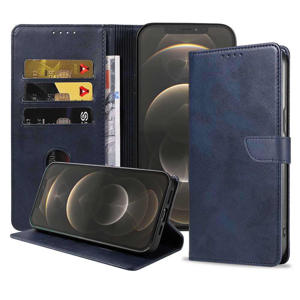 Geschikt voor iPhone
12 Pro Max Telefoonhoesje Kunstleer met Magnetisch lipje en Pasjeshouder Book
Case met Klepje - Blauw - Smartphonica