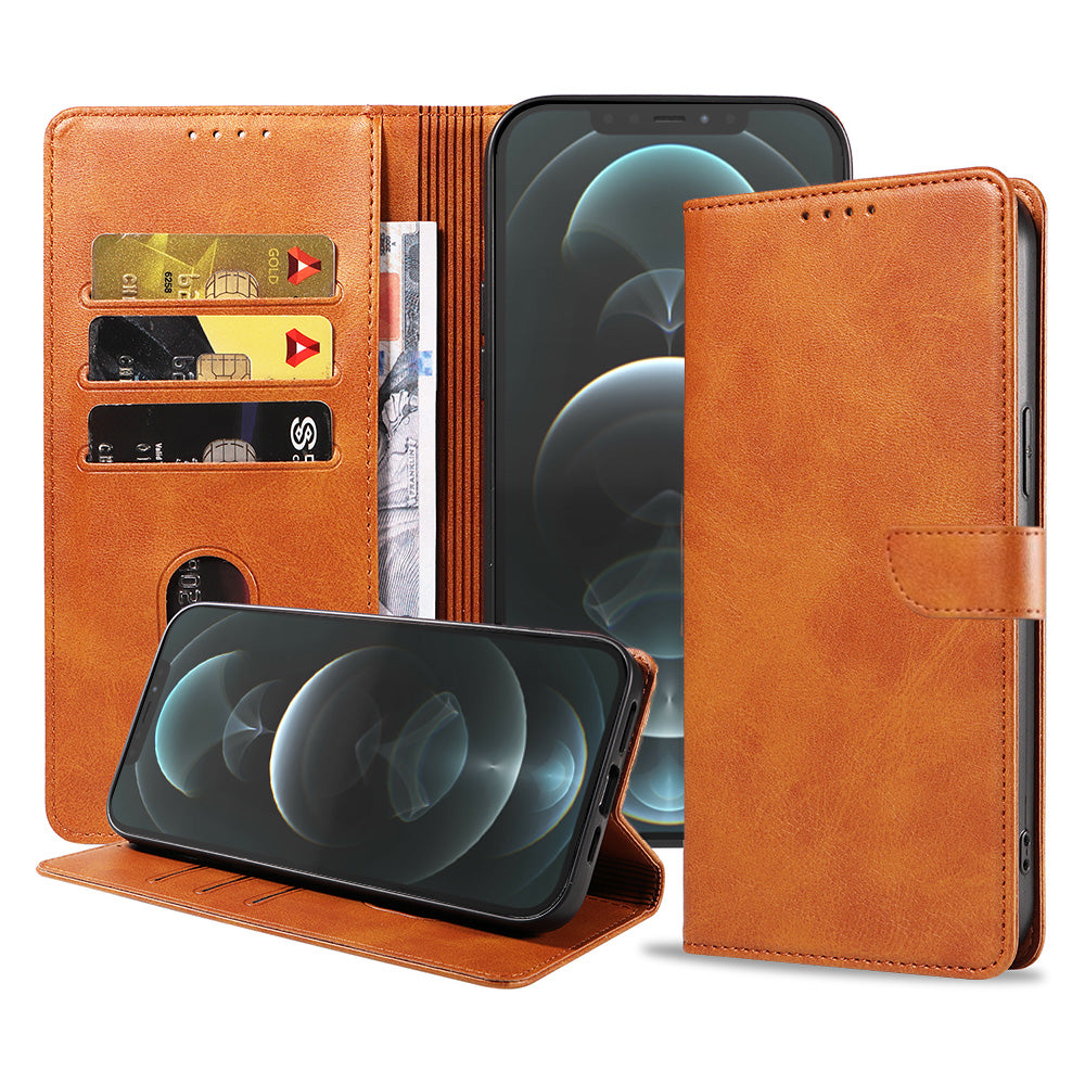 Geschikt voor iPhone 12 Pro Max
Telefoonhoesje Kunstleer met Magnetisch lipje en Pasjeshouder Book Case met
Klepje - Bruin - Smartphonica