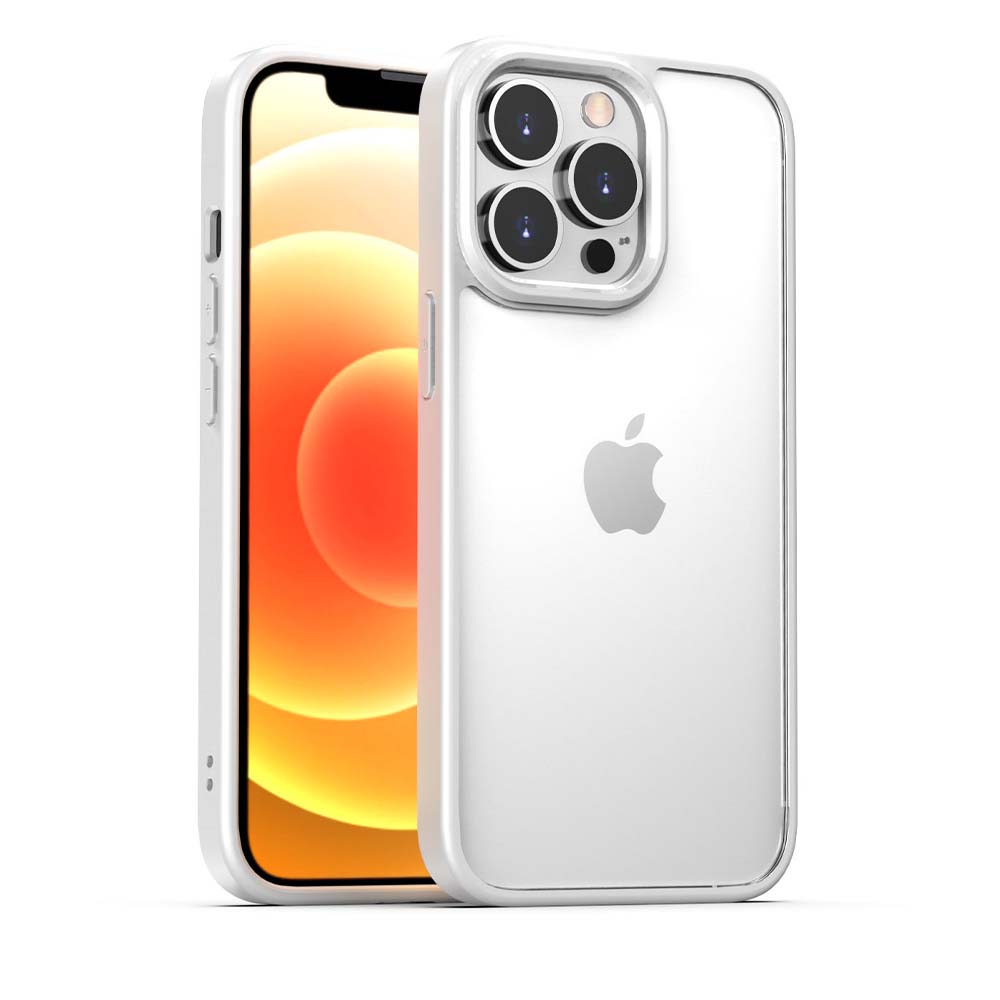 TPU Sterk Hoesje Met Doorzichtige Achterkant voor iPhone 13 Pro - Wit