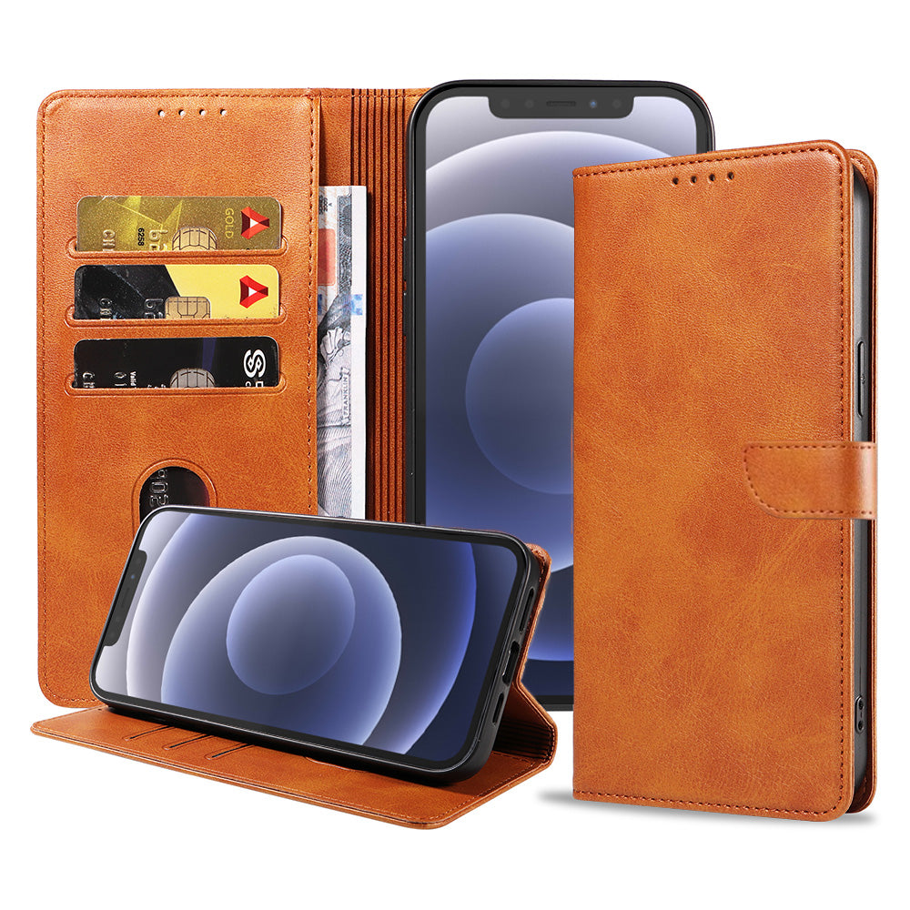 Geschikt voor iPhone 12/12 Pro
Telefoonhoesje Kunstleer met Magnetisch lipje en Pasjeshouder Book Case met
Klepje - Bruin - Smartphonica