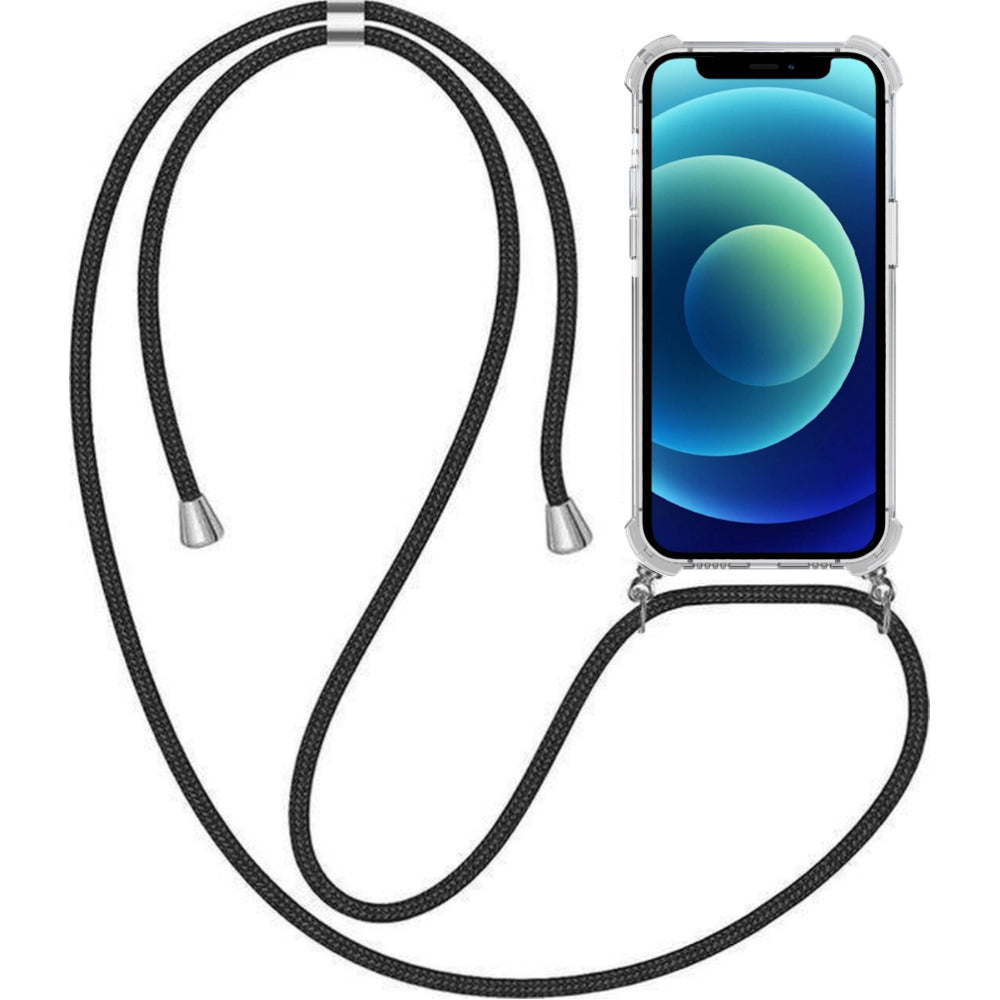 Telefoonhoesje Geschikt voor iPhone 12/12
Pro met Koord en Stootrand - TPU Backcover Shockproof met Lanyard -
Smartphonica