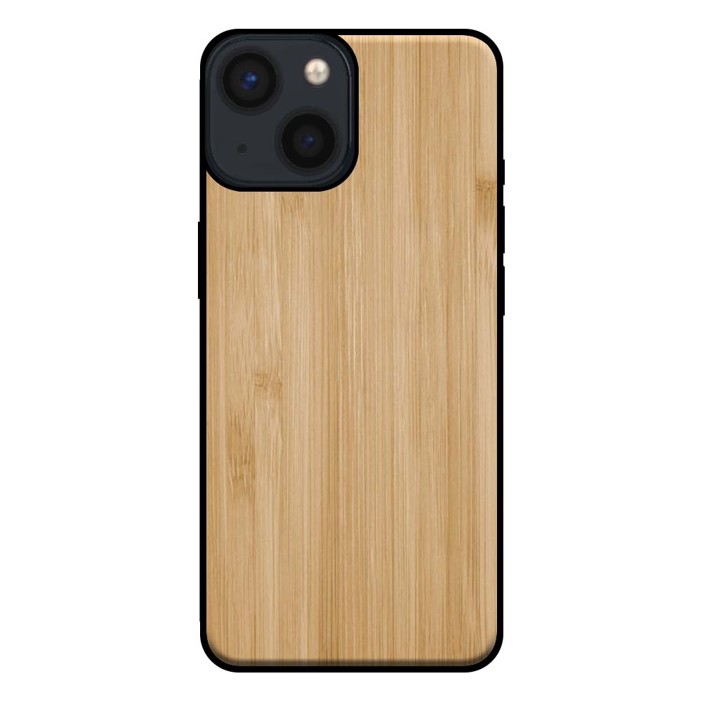 Telefoonhoesje voor iPhone 13 Mini met
houten look - backcover bamboo kunsthout hoesje - Bruin