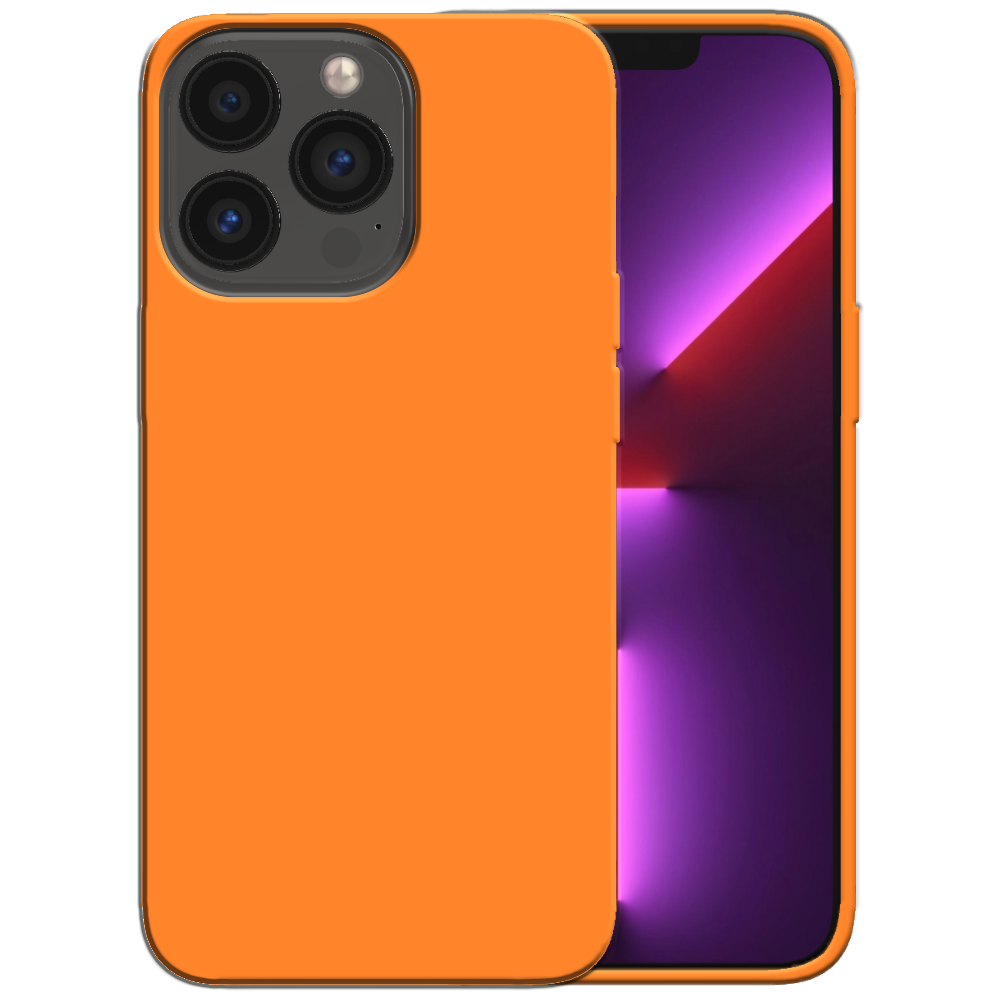 Siliconen hoesje voor iPhone 13 Pro case
met zachte binnenkant - Oranje