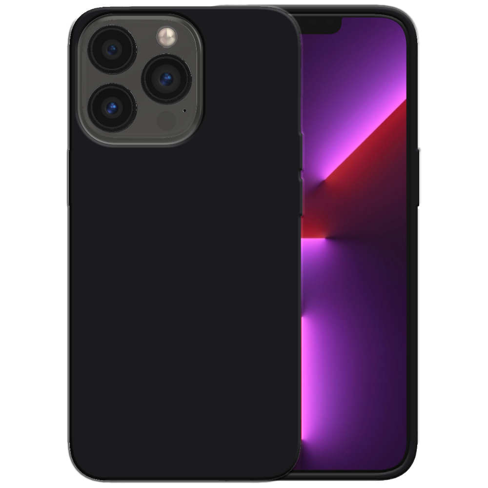 Siliconen hoesje voor iPhone 13 Pro case
met zachte binnenkant - Zwart