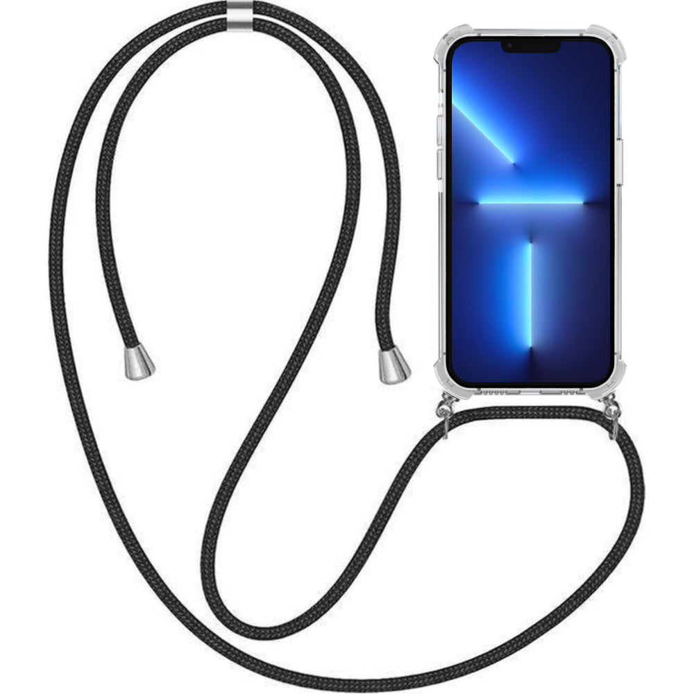Telefoonhoesje Geschikt voor iPhone 13
Pro Max met Koord en Stootrand - TPU Backcover Shockproof met Lanyard -
Smartphonica