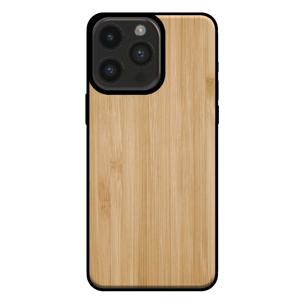 Telefoonhoesje voor iPhone 14 Pro Max met
houten look - backcover bamboo kunsthout hoesje - Bruin