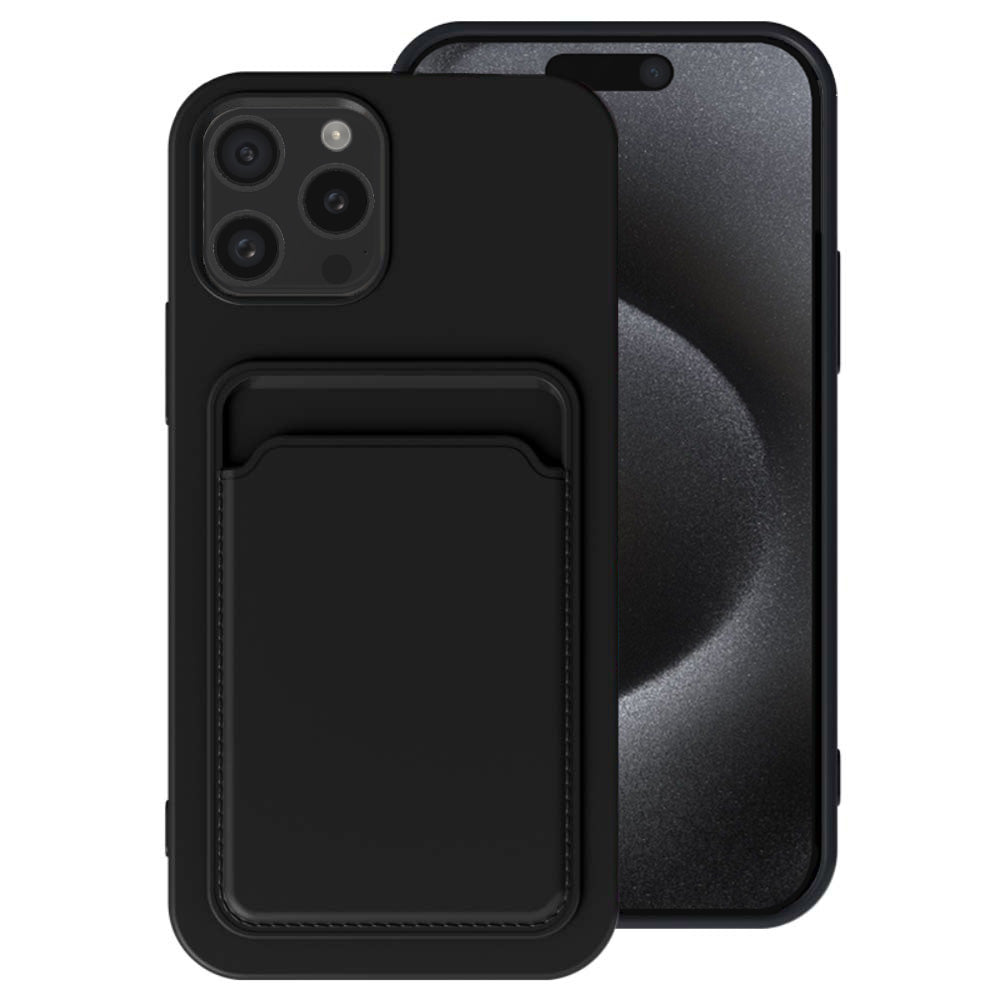 Telefoonhoesje
Geschikt voor iPhone 15 Pro Max met pasjeshouder - TPU backcover with
cardslot - Zwart