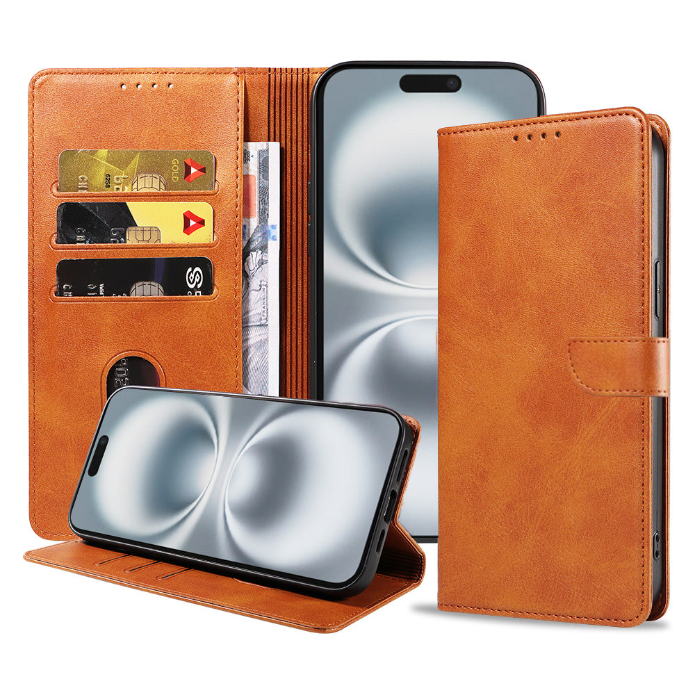 Geschikt voor iPhone 16 Plus
Telefoonhoesje Kunstleer met Magnetisch lipje en Pasjeshouder Book Case met
Klepje - Bruin - Smartphonica