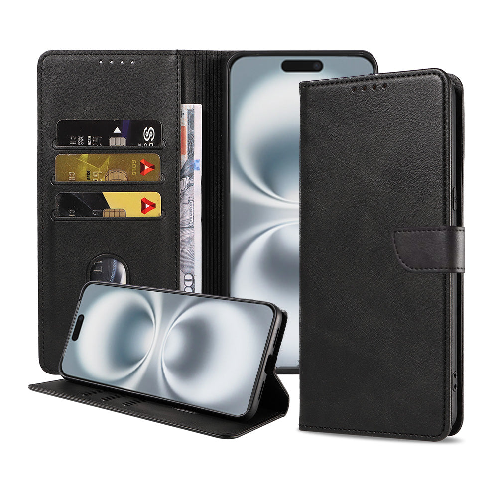 Geschikt voor iPhone
16 Plus Telefoonhoesje Kunstleer met Magnetisch lipje en Pasjeshouder Book
Case met Klepje - Zwart - Smartphonica