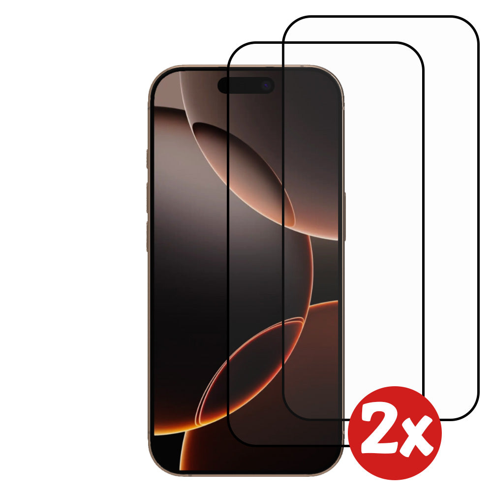 Screenprotector
Geschikt voor iPhone 16 Pro Max - Full Cover Tempered Glass with Round Edge -
Gehard glas Geschikt voor iPhone 16 Pro Max met afgeronde hoeken - 2-Pack