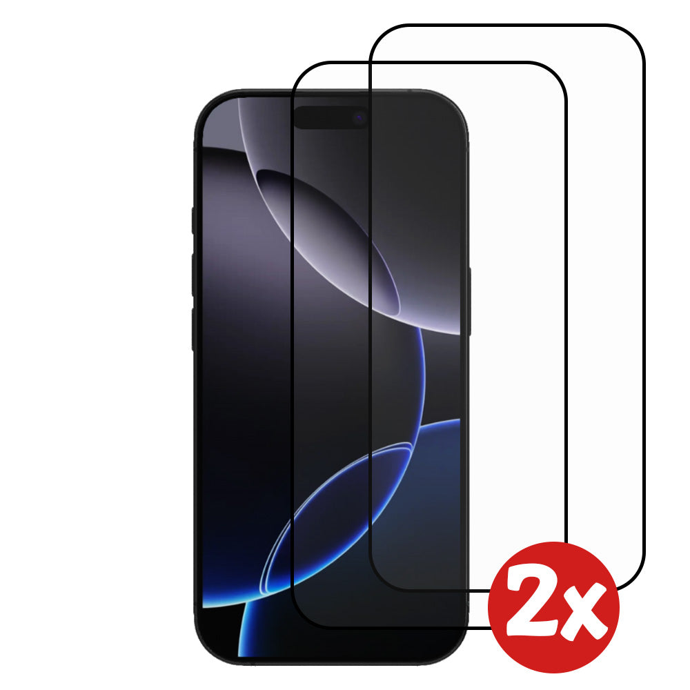 Screenprotector
Geschikt voor iPhone 16 Pro - Full Cover Tempered Glass with Round Edge -
Gehard glas Geschikt voor iPhone 16 Pro met afgeronde hoeken - 2-Pack