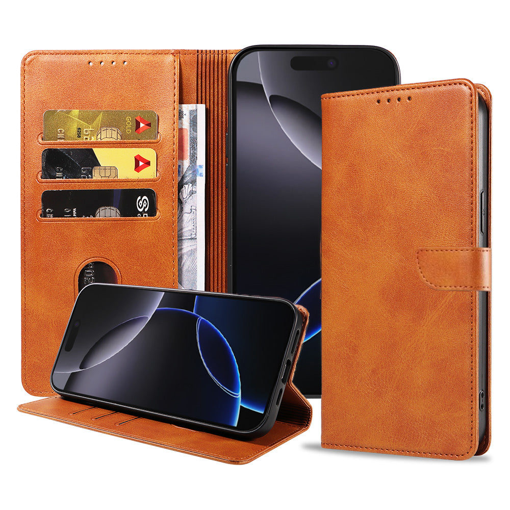 Geschikt voor iPhone 16 Pro
Telefoonhoesje Kunstleer met Magnetisch lipje en Pasjeshouder Book Case met
Klepje - Bruin - Smartphonica