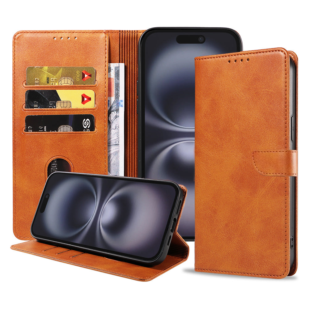 Geschikt voor iPhone 16 Telefoonhoesje
Kunstleer met Magnetisch lipje en Pasjeshouder Book Case met Klepje - Bruin -
Smartphonica