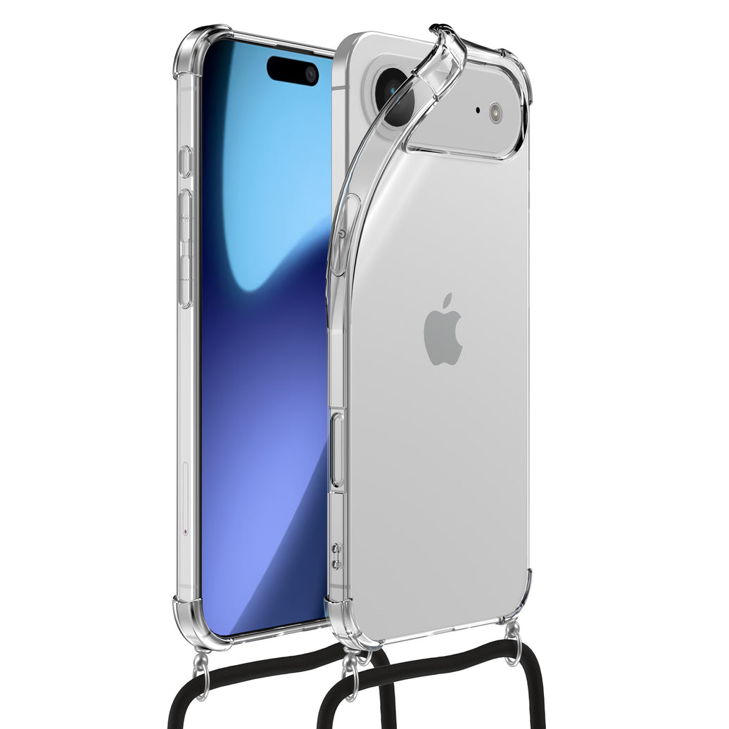 Geschikt voor iPhone 17 Air
Telefoonhoesje met Telefoonkoord en Stootrand - Koordhoesje TPU Backcover
Case Shockproof met Lanyard - Transparant - Smartphonica
