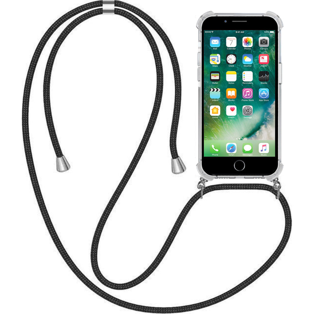 Telefoonhoesje Geschikt voor iPhone 7/8
met Koord en Stootrand - TPU Backcover Shockproof met Lanyard - Smartphonica