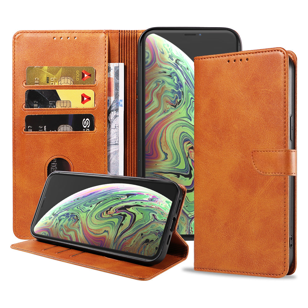Geschikt voor iPhone Xs Max
Telefoonhoesje Kunstleer met Magnetisch lipje en Pasjeshouder Book Case met
Klepje - Bruin - Smartphonica
