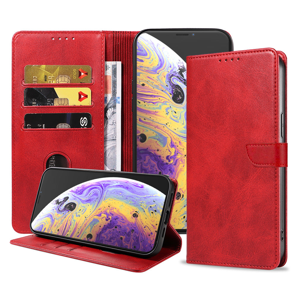 Geschikt voor iPhone X/Xs Telefoonhoesje
Kunstleer met Magnetisch lipje en Pasjeshouder Book Case met Klepje - Rood -
Smartphonica