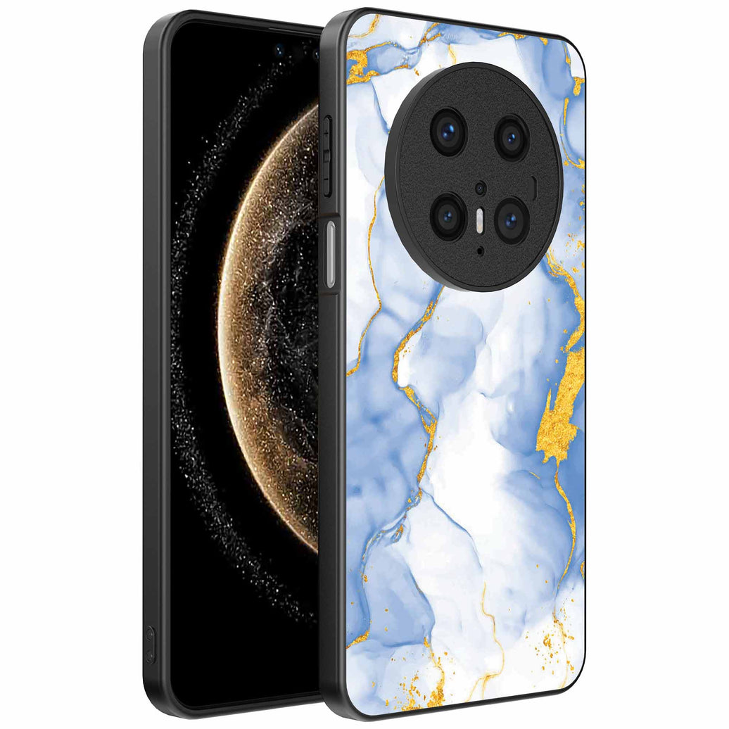 Geschikt voor
Huawei Mate 70 Pro / 70 Pro Plus Telefoonhoesje met Lichtblauw Goud Marmer
Opdruk - TPU Backcover Case Lightblue Gold Marble Design - Smartphonica