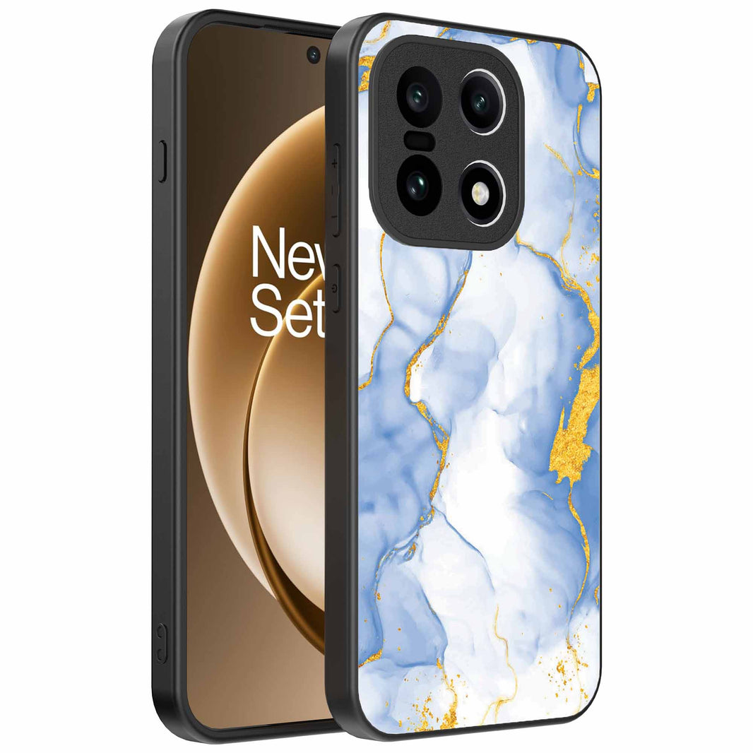 Geschikt voor
OnePlus 15 Telefoonhoesje met Lichtblauw Goud Marmer Opdruk - TPU Backcover
Case Lightblue Gold Marble Design - Smartphonica
