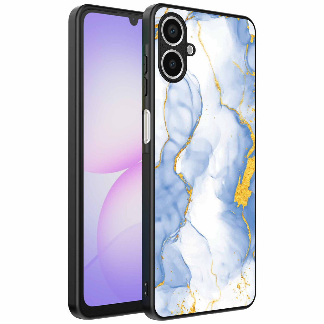 Geschikt voor
Samsung Galaxy A07 Telefoonhoesje met Lichtblauw Goud Marmer Opdruk - TPU
Backcover Case Lightblue Gold Marble Design - Smartphonica