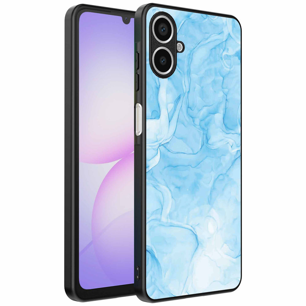 Geschikt
voor Samsung Galaxy A07 Telefoonhoesje met marmer opdruk - TPU backcover case
marble design - Lichtblauw - Smartphonica