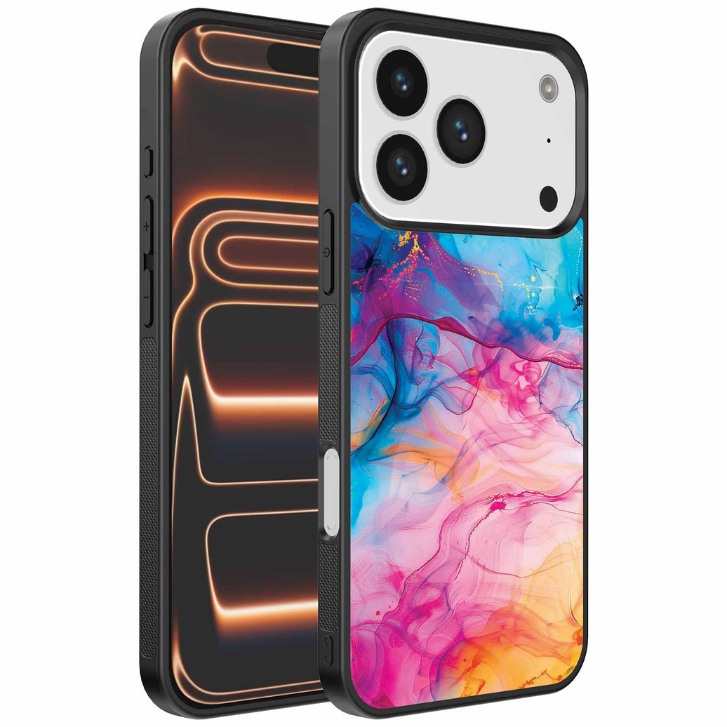 Geschikt voor
iPhone 17 Pro Max Telefoonhoesje met Regenboog Acryl Marmer Opdruk - TPU
Backcover Case Rainbow Acrylic Marble Design - Smartphonica