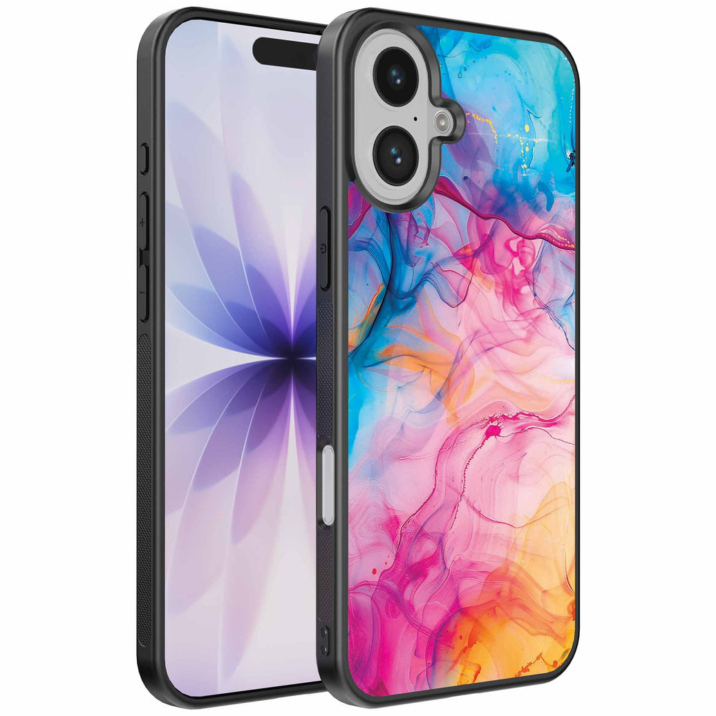 Geschikt voor
iPhone 17 Telefoonhoesje met Regenboog Acryl Marmer Opdruk - TPU Backcover
Case Rainbow Acrylic Marble Design - Smartphonica