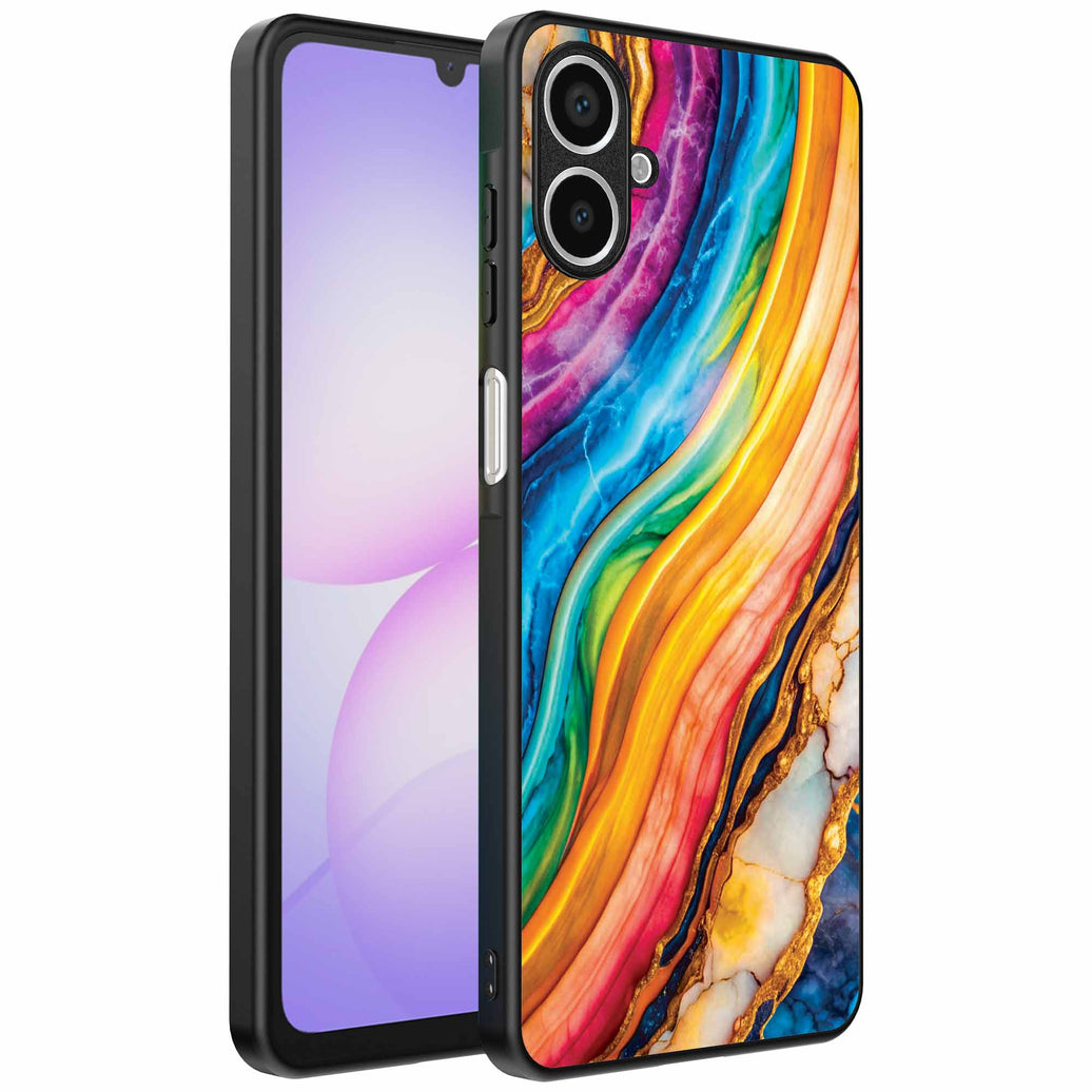Geschikt voor
Samsung Galaxy A07 Telefoonhoesje met Regenboog Goud Marmer Opdruk - TPU
Backcover Case Rainbow Gold Marble Design - Smartphonica