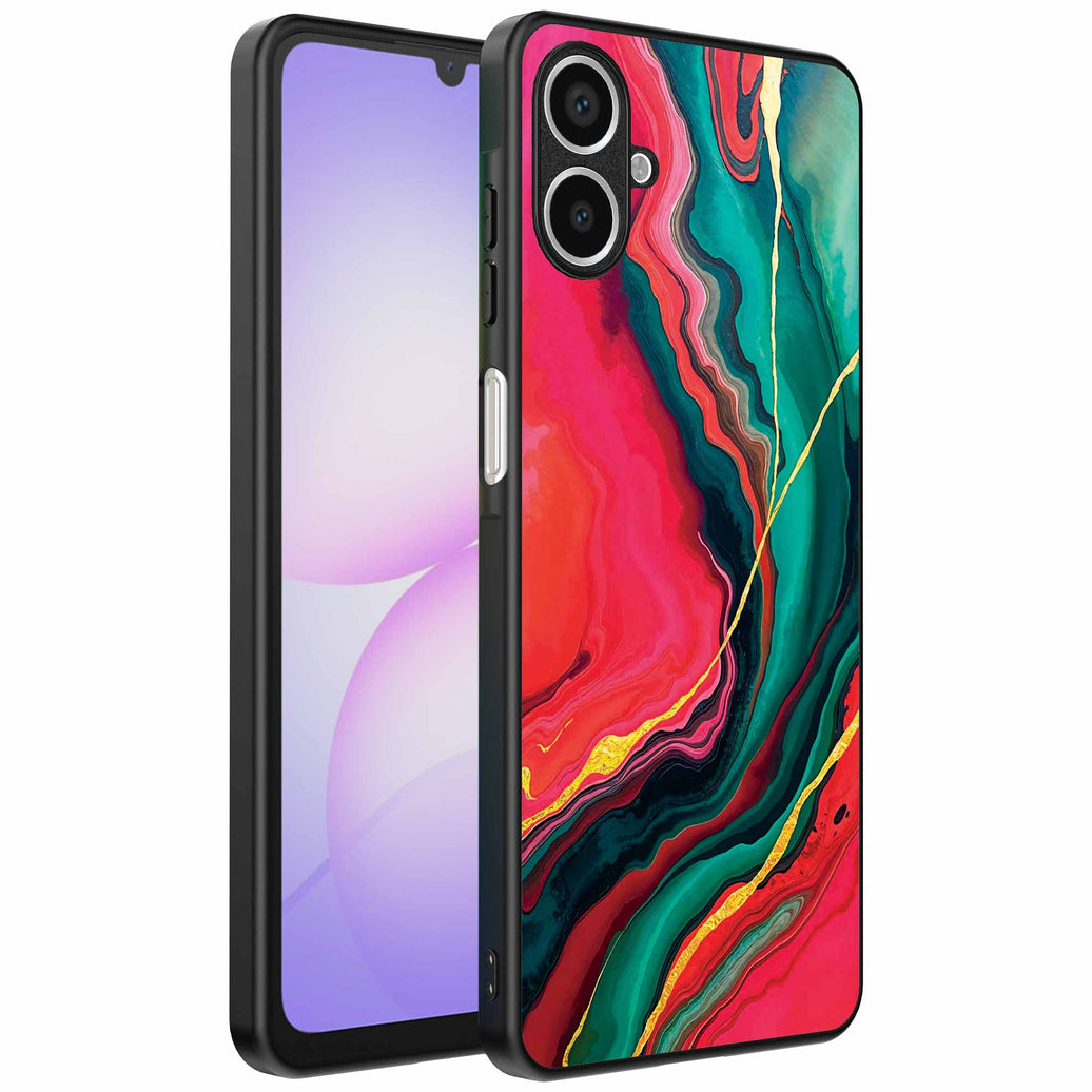 Geschikt voor
Samsung Galaxy A07 Telefoonhoesje met Rood Groen Marmer Opdruk - TPU
Backcover Case Red Green Marble Design - Smartphonica