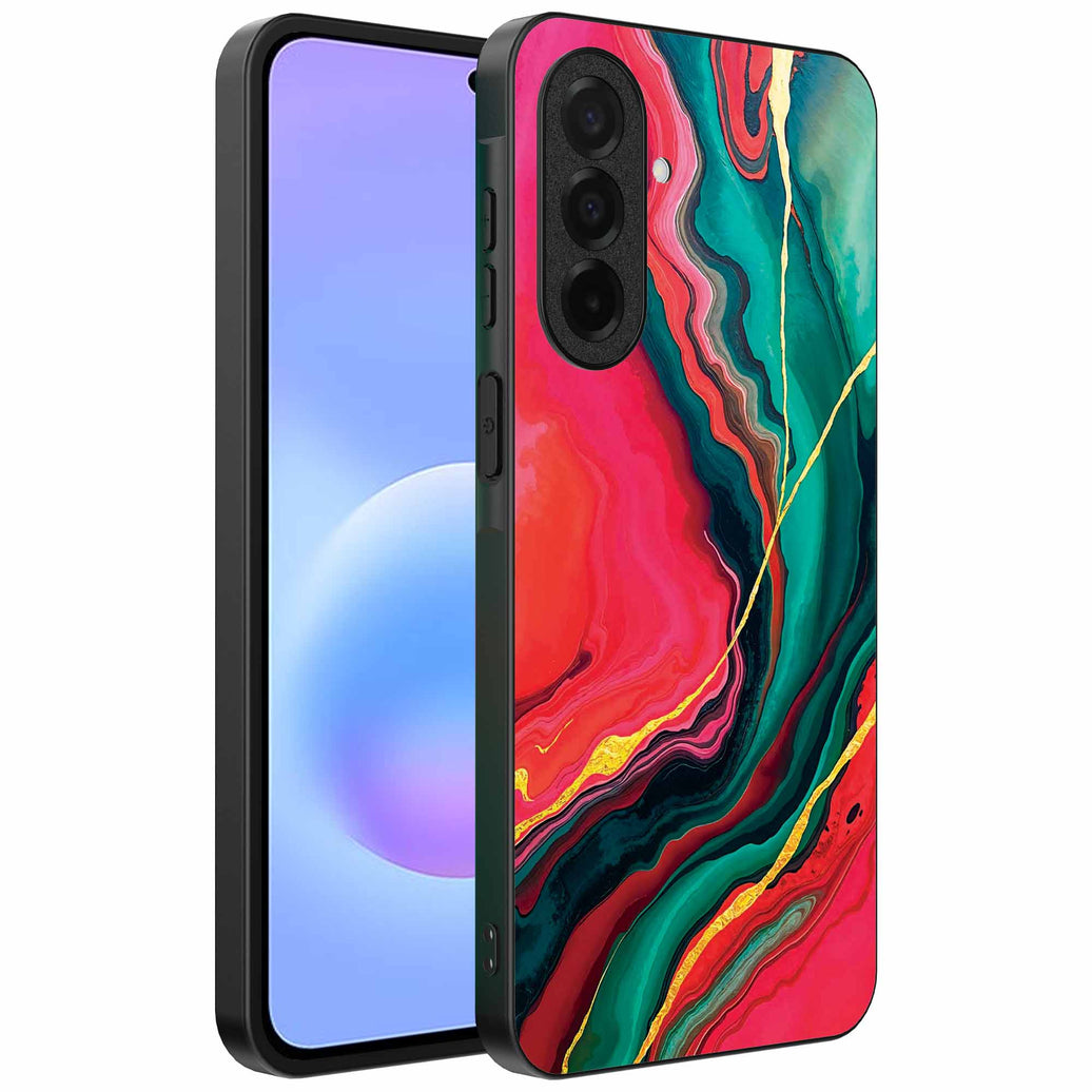Geschikt voor
Samsung Galaxy A57 Telefoonhoesje met Rood Groen Marmer Opdruk - TPU
Backcover Case Red Green Marble Design - Smartphonica