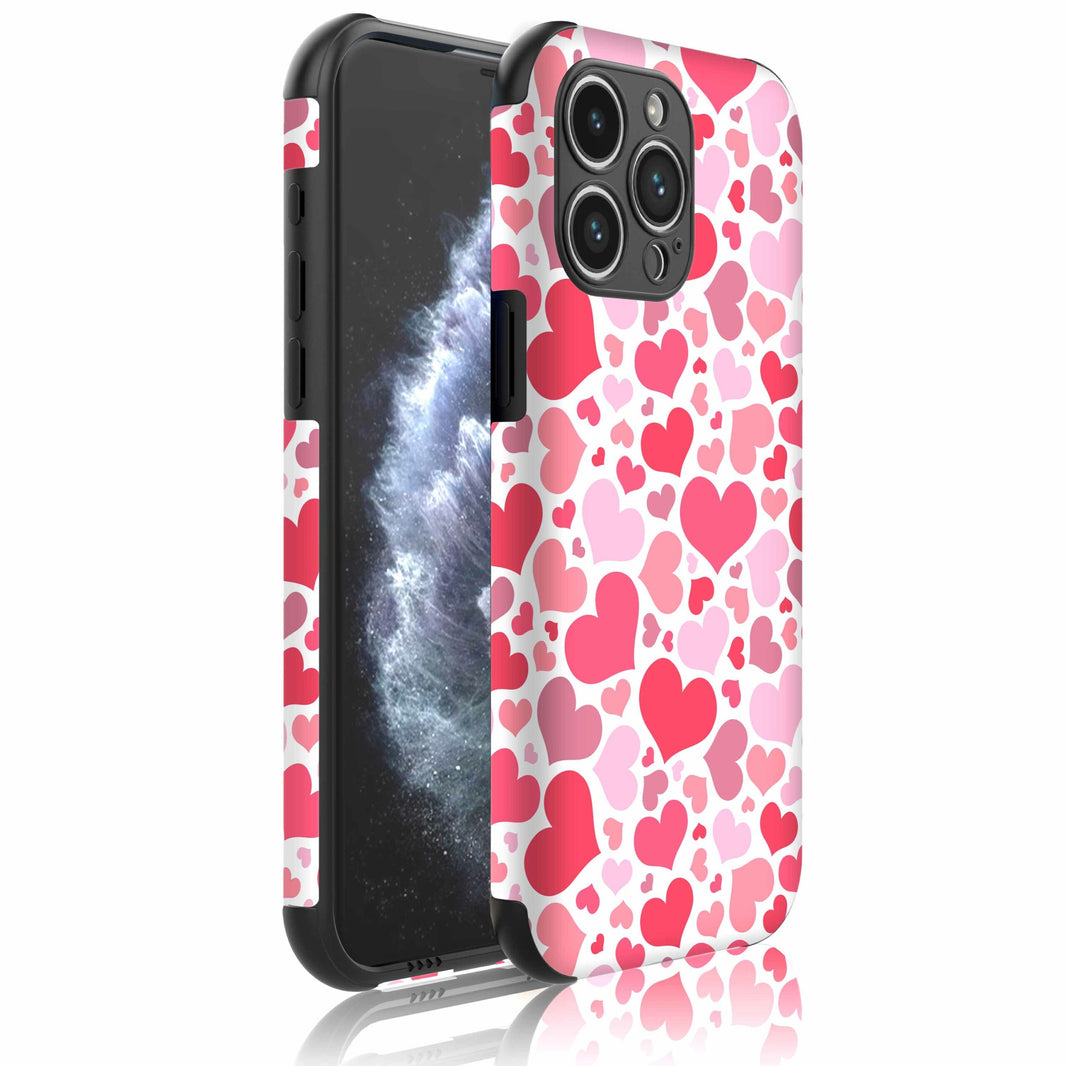 Telefoonhoesje Geschikt voor iPhone 11 Pro met
Stootrand en Hartjes opdruk - Backcover PhoneCase Hearts print