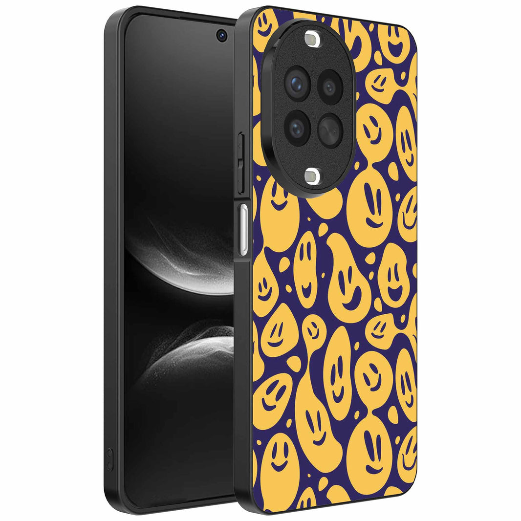 Geschikt voor
Huawei Nova 14 Telefoonhoesje met smiley opdruk - TPU backcover case emoji
design - Paars Geel - Smartphonica
