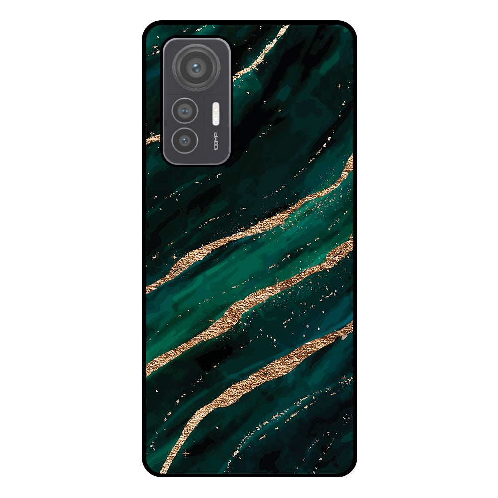 Telefoonhoesje
Geschikt voor Xiaomi 12 Lite met marmer opdruk - TPU backcover case marble
design - Groen Goud