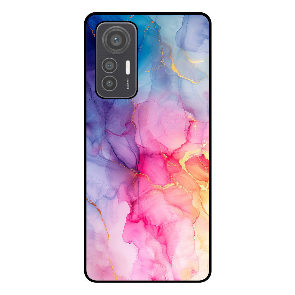 Telefoonhoesje
Geschikt voor Xiaomi 12 Lite met marmer opdruk - TPU backcover case marble
design - Regenboog