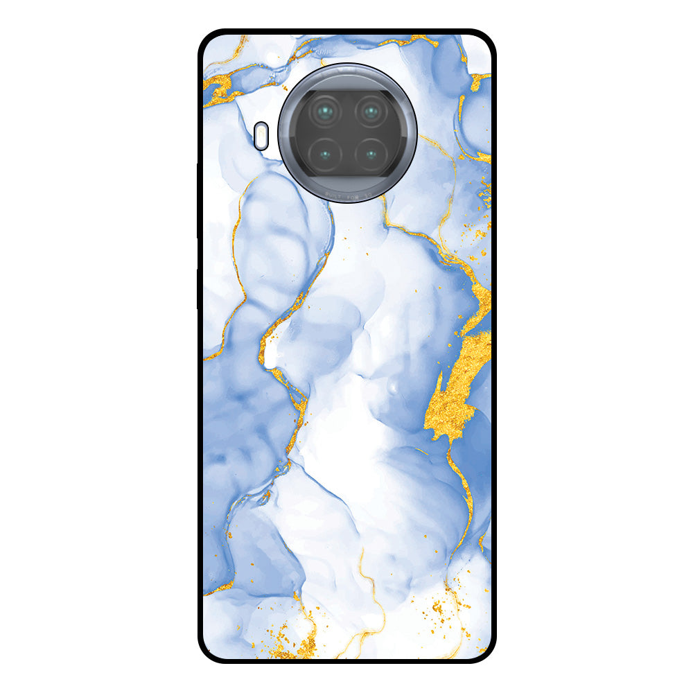 Telefoonhoesje Geschikt voor Xiaomi Mi 10T Lite met
Lichtblauw Goud Marmer Opdruk - TPU Backcover Case Lightblue Gold Marble
Design