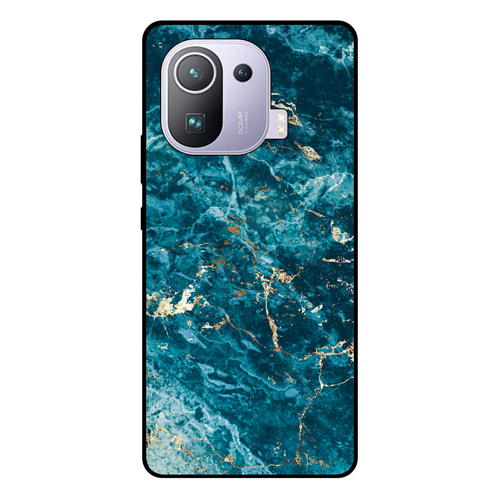 Telefoonhoesje Geschikt voor Xiaomi Mi 11 Pro met
marmer opdruk - TPU backcover case blue marble design - Blauw