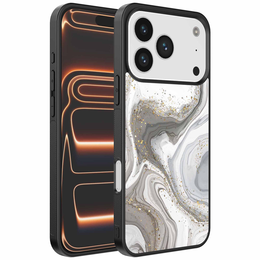 Geschikt voor
iPhone 17 Pro Max Telefoonhoesje met marmer opdruk - TPU backcover case
marble design - Zilver - Smartphonica