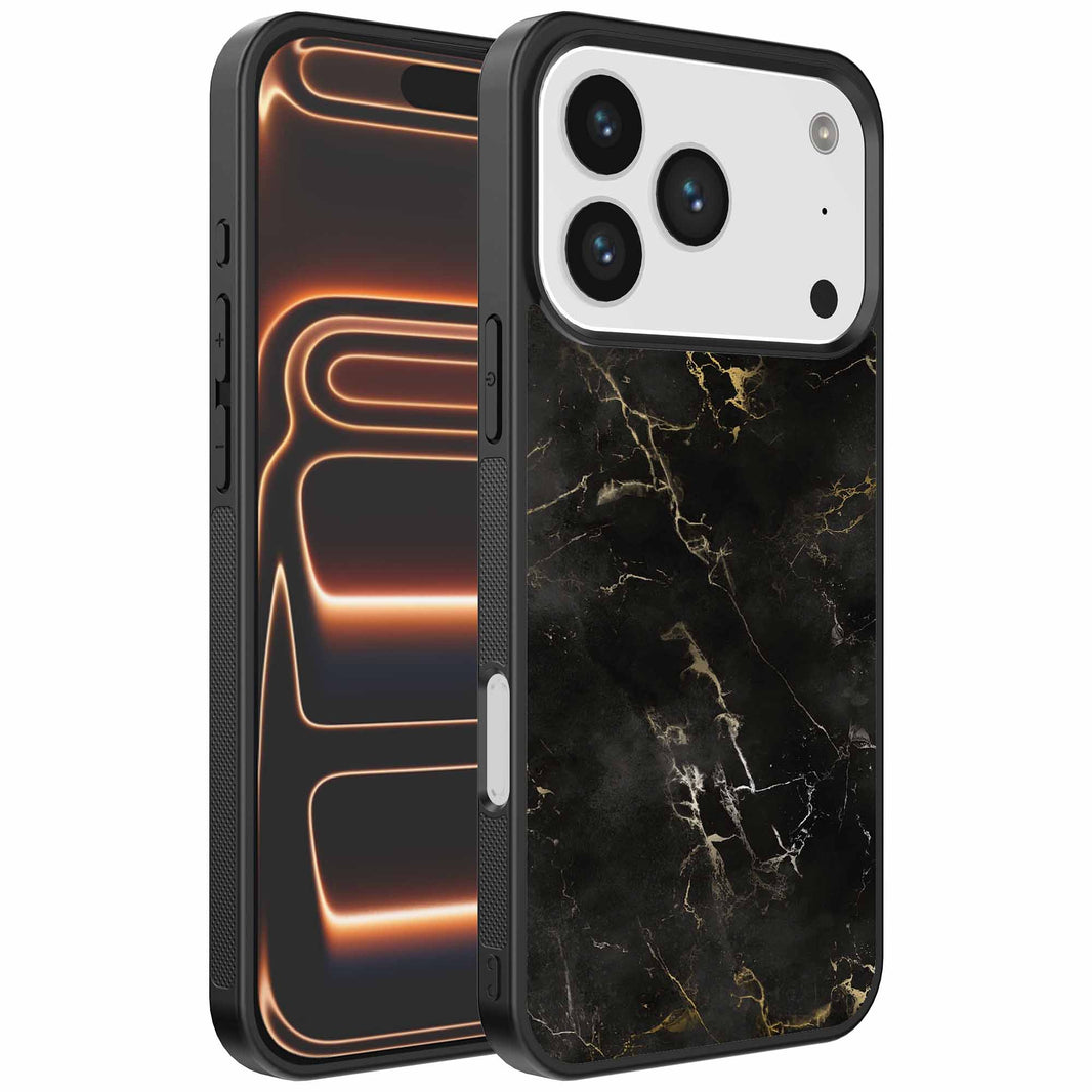 Geschikt voor
iPhone 17 Pro Max Telefoonhoesje met marmer opdruk - TPU backcover case black
marble design - Zwart - Smartphonica