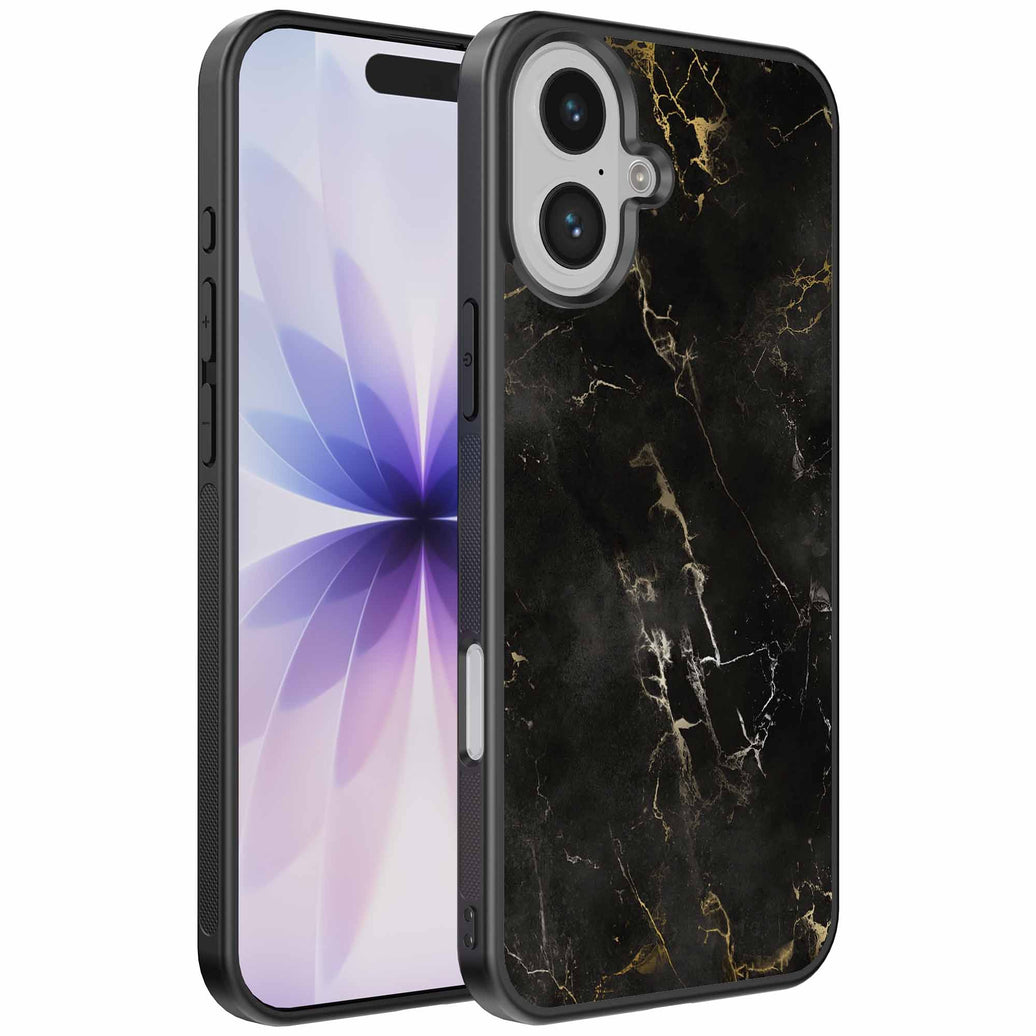 Geschikt voor
iPhone 17 Telefoonhoesje met marmer opdruk - TPU backcover case black marble
design - Zwart - Smartphonica