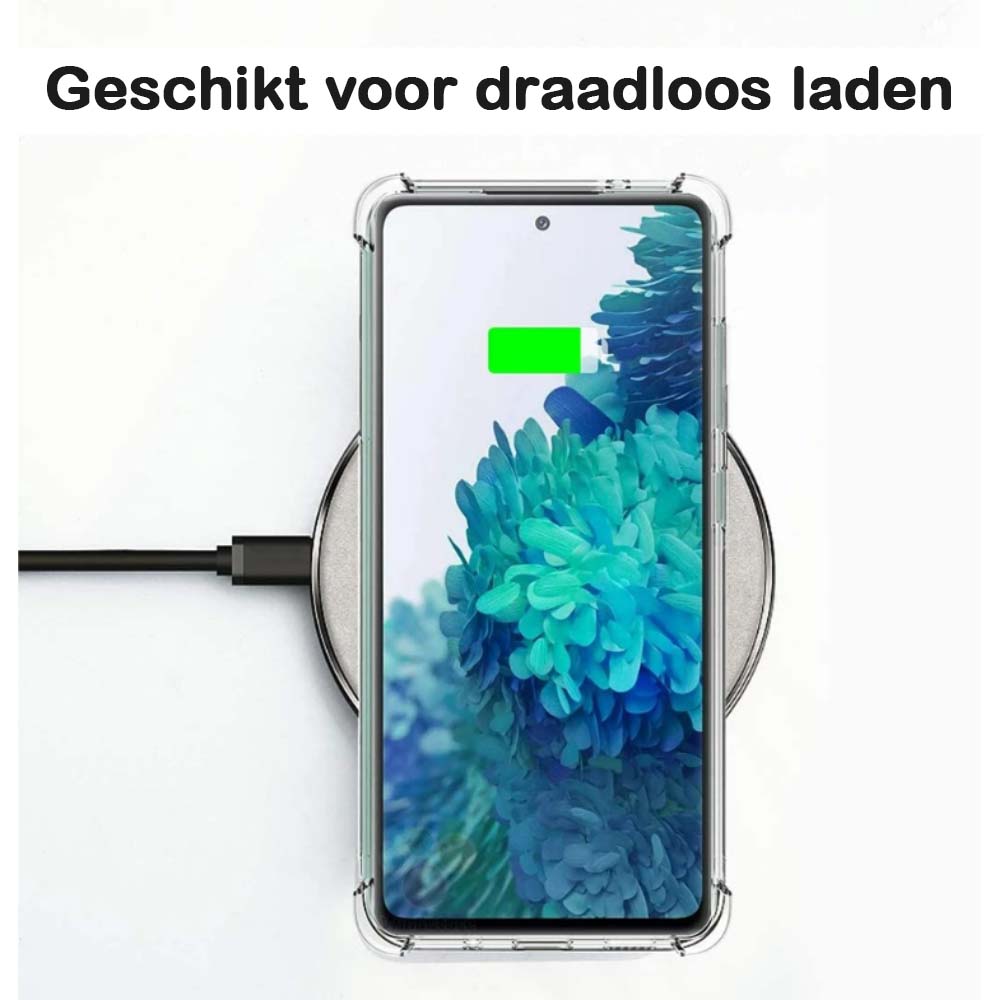 Telefoonhoesje Geschikt voor Oppo A74 5G transparant shockproof TPU  siliconen hoesje met stootrand