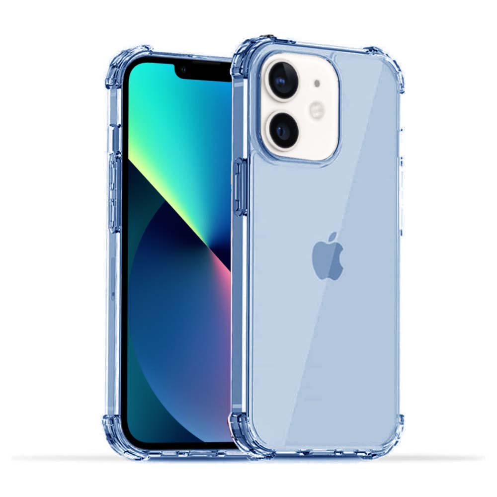 iPhone 12 Mini transparant siliconen hoesje - Blauw