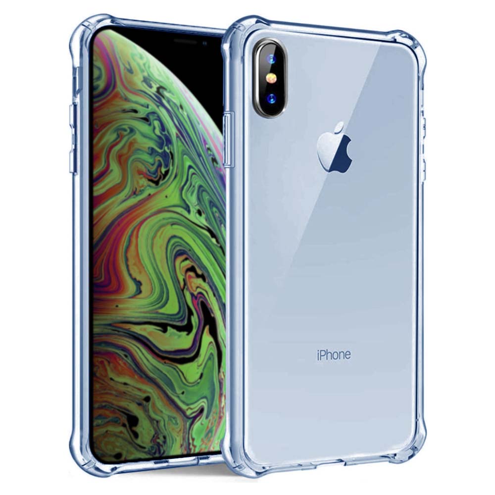iPhone Xs Max transparant siliconen hoesje - Blauw