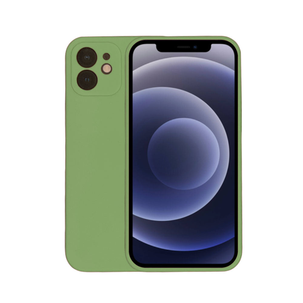 Telefoonhoesje Geschikt voor
  iPhone 12 siliconen hoesje - Backcover Siliconen Case - Groen