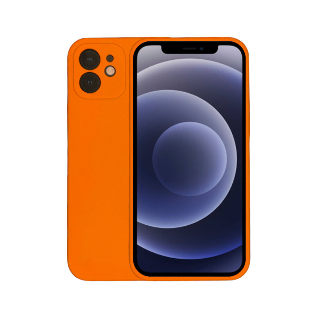 Telefoonhoesje Geschikt voor
  iPhone 12 siliconen hoesje - Backcover Siliconen Case - Oranje