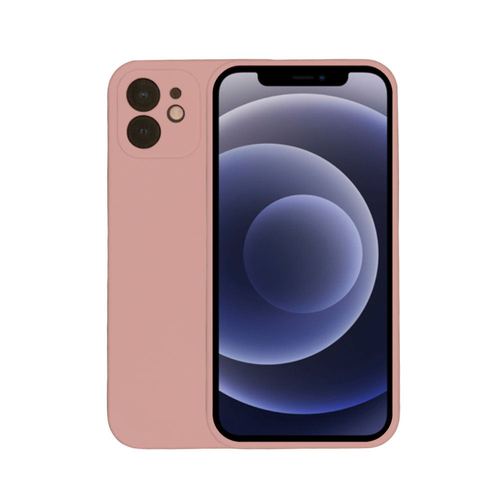 Telefoonhoesje Geschikt voor
  iPhone 12 siliconen hoesje - Backcover Siliconen Case - Zalm