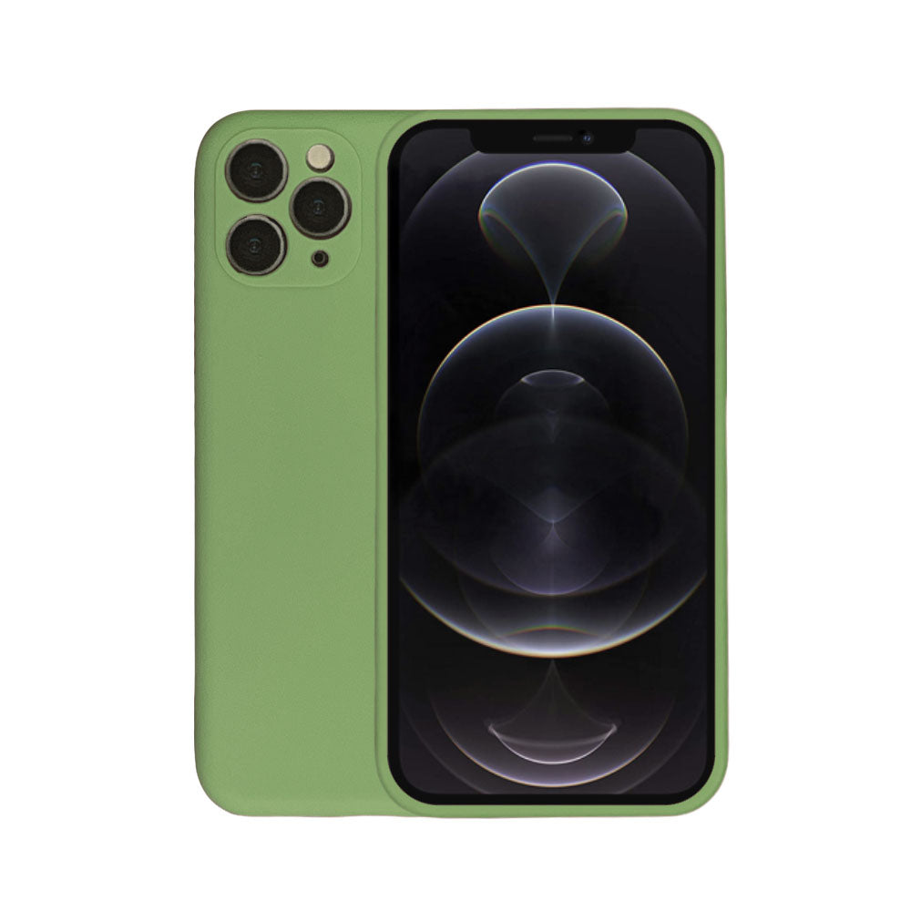 Telefoonhoesje Geschikt voor
  iPhone 12 Pro siliconen hoesje - Backcover Siliconen Case - Groen
