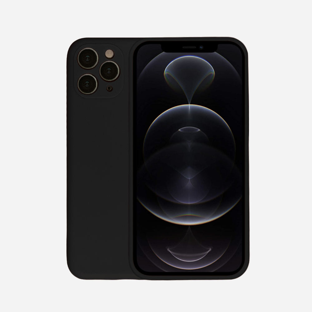 Telefoonhoesje Geschikt voor
  iPhone 12 Pro siliconen hoesje - Backcover Siliconen Case - Zwart