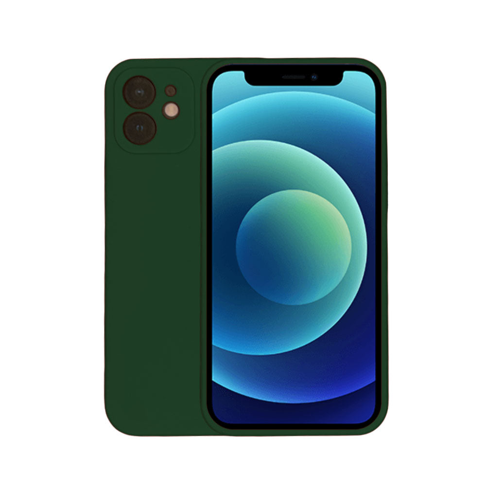 Telefoonhoesje Geschikt voor
  iPhone 12 Pro Max siliconen hoesje - Backcover Siliconen Case - Donkergroen
